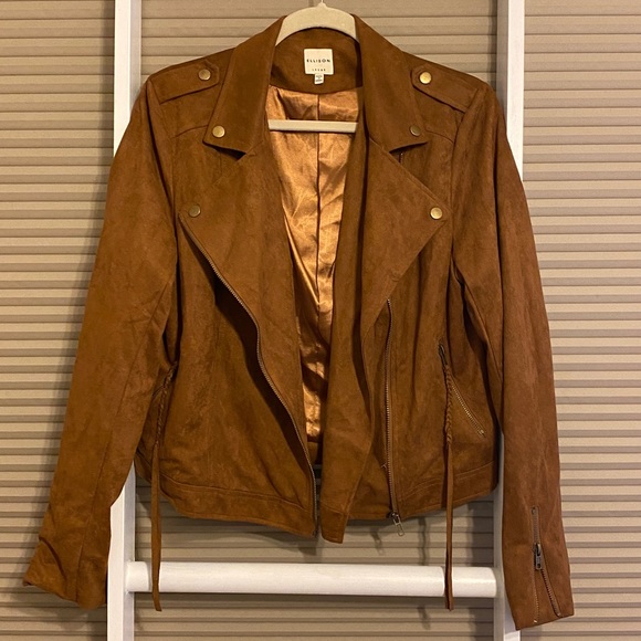 Ellison Jackets & Blazers - Faux suede jacket tan brown large NWOT